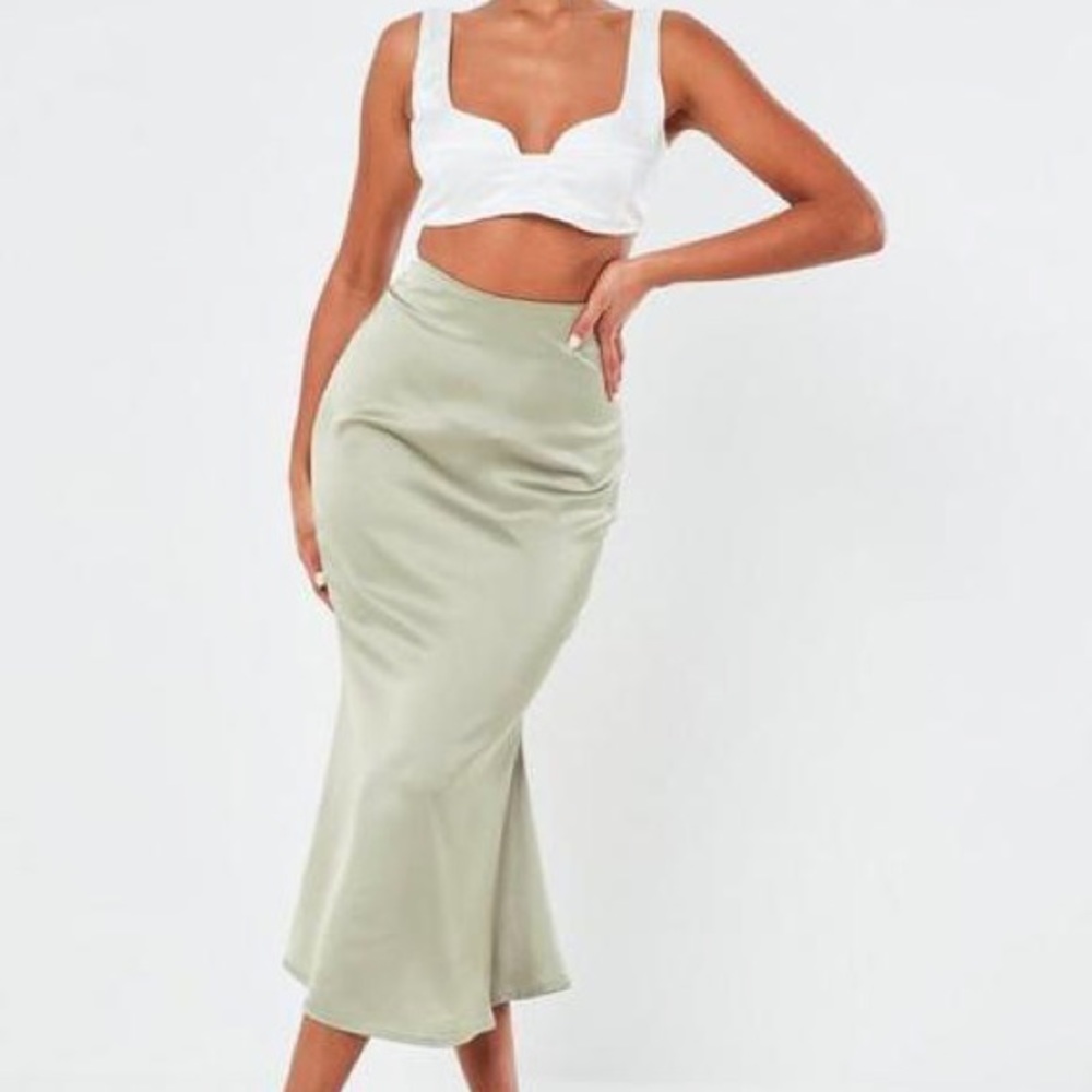 Sage Green Midi Skirt